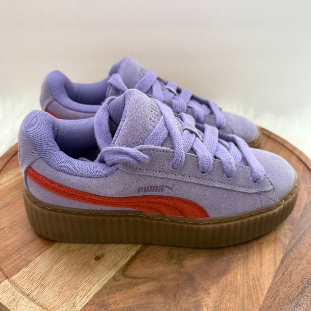 Fenty x Puma Suede Creeper Phatty‎ Sz 7.5 Lavender Purple Red Platform Sneakers